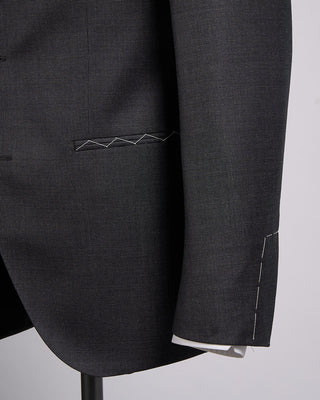 Luigi Bianchi Mantova Super 110s Nailhead Barberis Wool All Season Suit Grey 8 2355