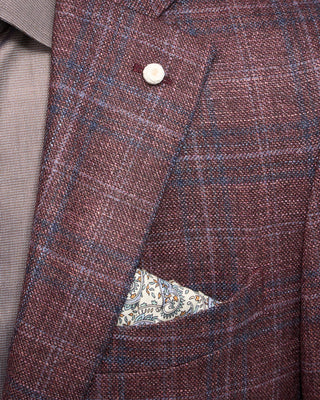 Luigi Bianchi Mantova Wool Silk  Cashmere Check Dream Sport Jacket Bordeaux 4 5286