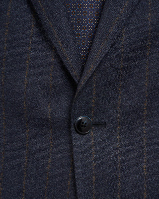 Luigi Bianchi Mantova Flocked Stripe Wool Stretch Flannel Soft Dream Suit Blue 4 2300