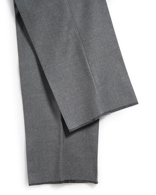 Luigi Bianchi Mantova Flannel Wool Stretch Flat Front Dress Trousers Heather Grey 5 6267