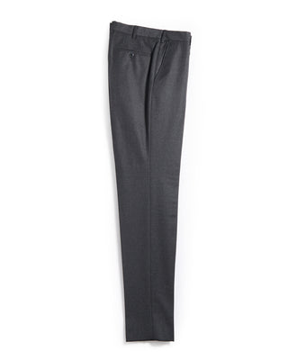 Luigi Bianchi Mantova Flannel Wool Stretch Flat Front Dress Trousers Grey 3 6270