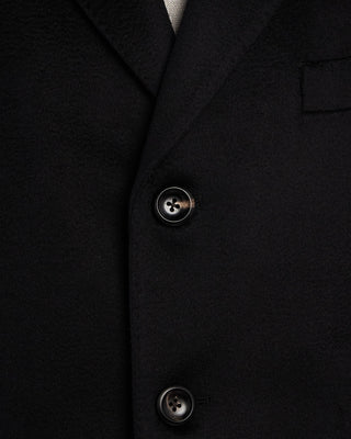 Luigi Bianchi Mantova Colombo Thermo Wool  Cashmere Hybrid Topcoat Black 11 2140