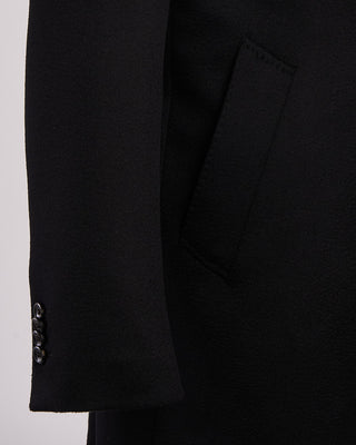 Luigi Bianchi Mantova Colombo Thermo Wool  Cashmere Hybrid Topcoat Black 12 2139
