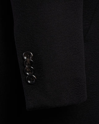 Luigi Bianchi Mantova Colombo Thermo Wool  Cashmere Hybrid Topcoat Black 13 2138
