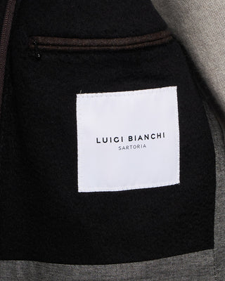 Luigi Bianchi Mantova Colombo Thermo Wool  Cashmere Hybrid Topcoat Black 14 2143
