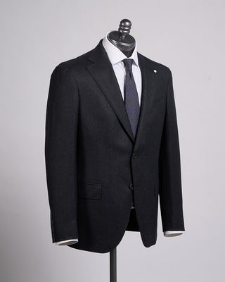 Luigi Bianchi Mantova Charcoal Flannel Wool Soft Dream Suit Charcoal 1 2348