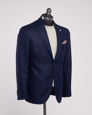 Luigi Bianchi Mantova Loro Piana Favola Wool  Cashmere Blazer Blue 6 2078