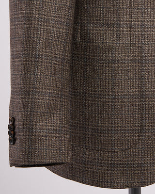 Luigi Bianchi Mantova Tonal Check Wool Hybrid Sport Jacket Grey  Tan 5 2120