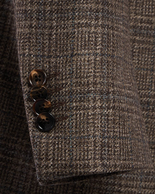 Luigi Bianchi Mantova Tonal Check Wool Hybrid Sport Jacket Grey  Tan 6 2119