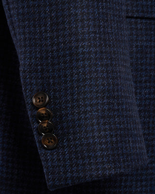 Luigi Bianchi Mantova Blue Houndstooth Hybrid Sport Jacket Blue 12 2128