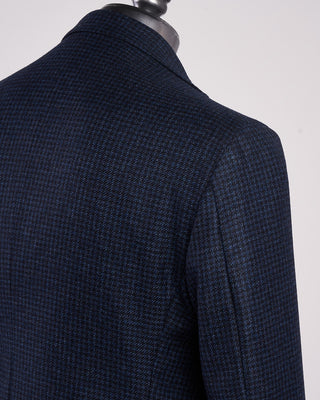 Luigi Bianchi Mantova Blue Houndstooth Hybrid Sport Jacket Blue 1 2132