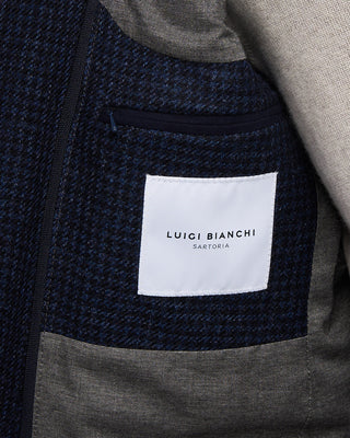 Luigi Bianchi Mantova Blue Houndstooth Hybrid Sport Jacket Blue 2 2133