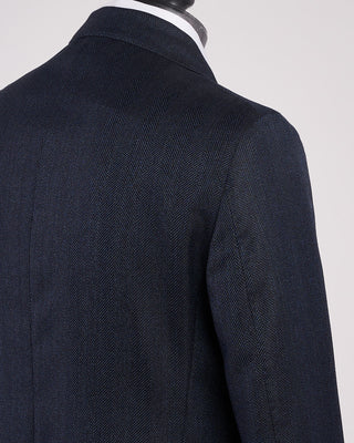 L.B.M. 1911 Herringbone Untreated Wool Soft Sport Jacket Navy 14 2022