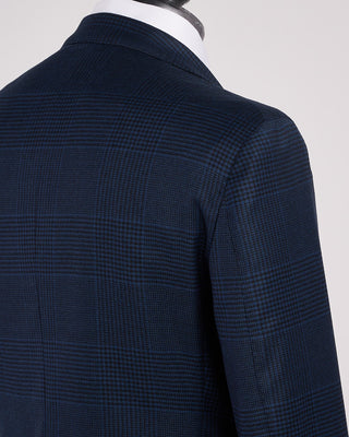 L.B.M. 1911 Stretch Wool Tonal Prince Of Wales Soft Jacket Blue  Black 11 2039