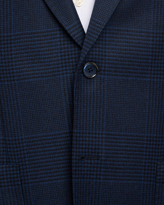 L.B.M. 1911 Stretch Wool Tonal Prince Of Wales Soft Jacket Blue  Black 7 2036