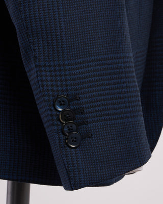 L.B.M. 1911 Stretch Wool Tonal Prince Of Wales Soft Jacket Blue  Black 9 2034