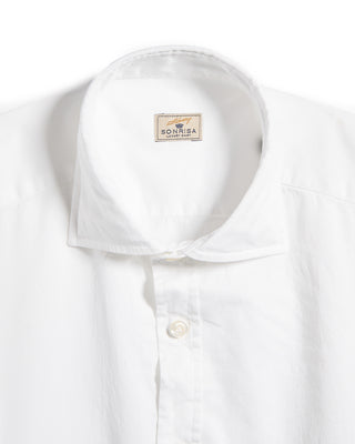 Sonrisa Garment Washed Solid Cotton Slim Fit Casual Shirt White 3 6132