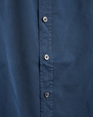 Sonrisa Garment Washed Solid Cotton Slim Fit Casual Shirt Navy 1 6152