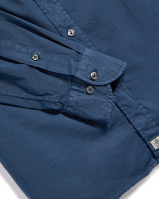 Sonrisa Garment Washed Solid Cotton Slim Fit Casual Shirt Navy 3 6151