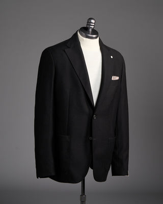 L.B.M. 1911 Black Stretch Wool Soft Blazer Black 6292