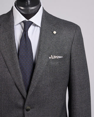 Luigi Bianchi Mantova Super 120s Salt  Pepper Barberis Wool Soft Dream Suit Salt  Pepper 3 2307