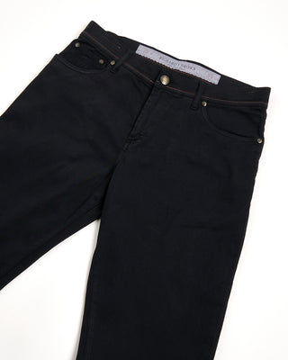 Richard J. Brown Milano Z Brushed Cotton 5 Pocket Pants Black 3290