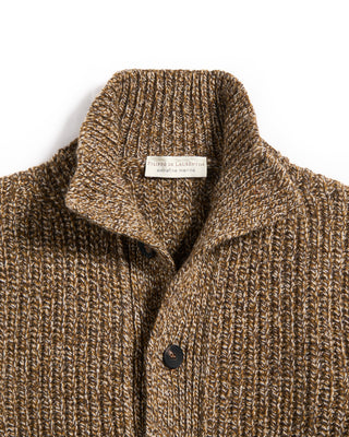Filippo De Laurentiis Extrafine Merino Wool Grampa Cardigan Caramel 13 5398