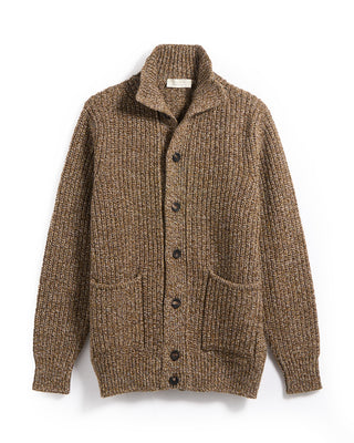 Filippo De Laurentiis Extrafine Merino Wool Grampa Cardigan Caramel 9 5402