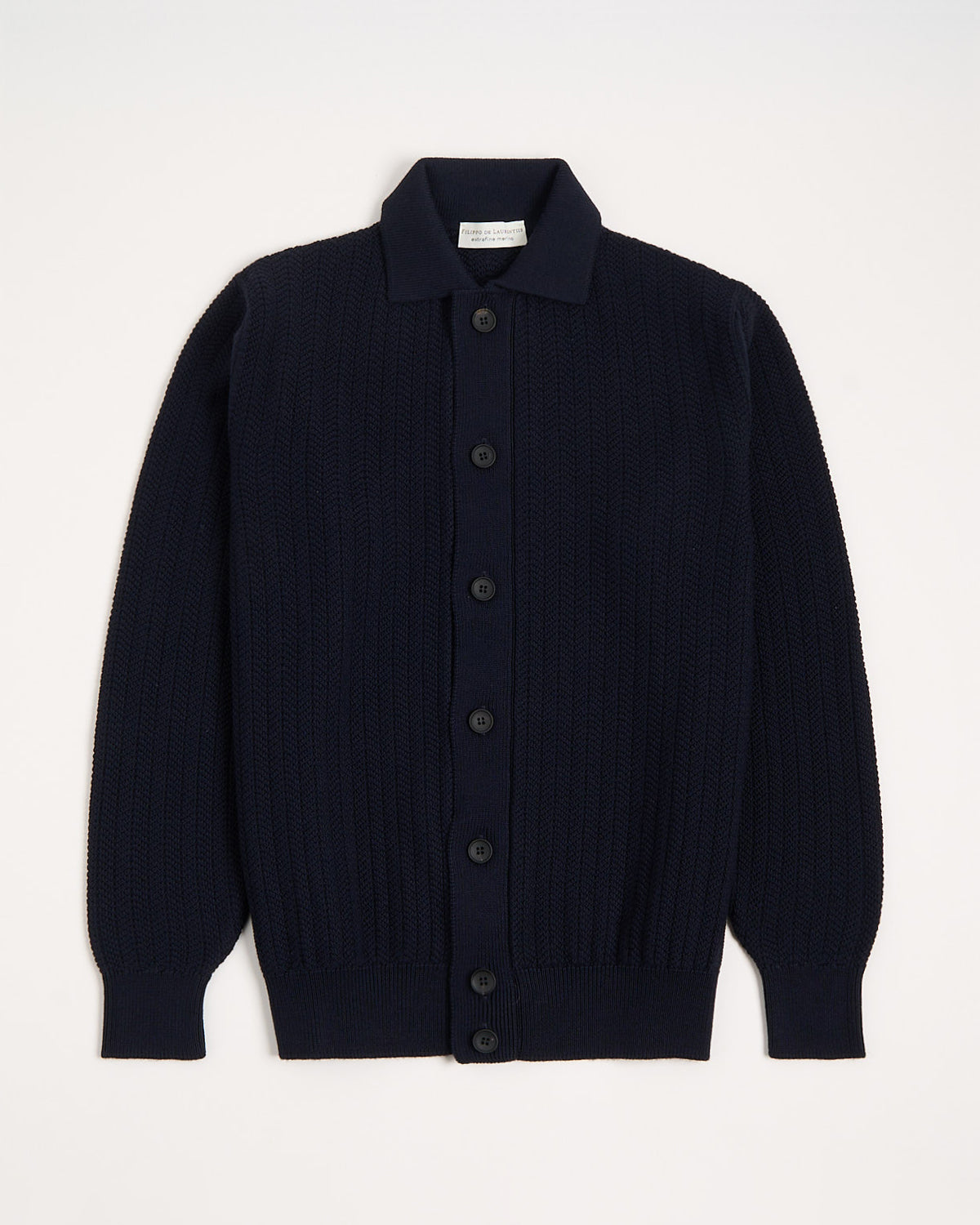 Filippo De Laurentiis Jacquard Knit Full Button Sweater Shirt