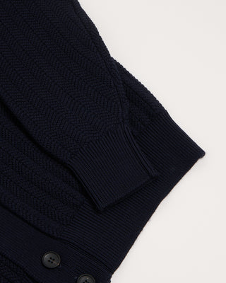 Filippo De Laurentiis Jacquard Knit Full Button Sweater Shirt Navy 2 2861
