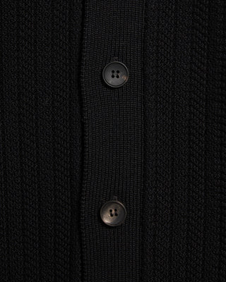 Filippo De Laurentiis Jacquard Knit Full Button Sweater Shirt Black 1 6169