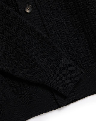 Filippo De Laurentiis Jacquard Knit Full Button Sweater Shirt Black 2 6167