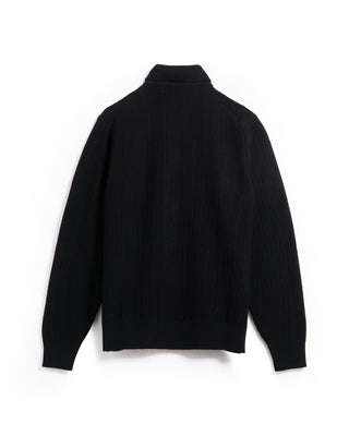 Filippo De Laurentiis Jacquard Knit Full Button Sweater Shirt Black 4 6166