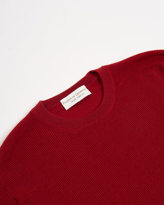 Filippo De Laurentiis Liquid Jersey Elevated Wool Crewneck Red 1 3101
