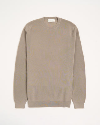 Filippo De Laurentiis Liquid Jersey Elevated Wool Crewneck Taupe 6 3119