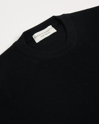 Filippo De Laurentiis Liquid Jersey Elevated Wool Crewneck Black 2962