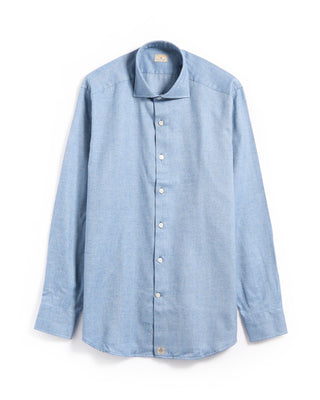 Sonrisa Cotton Lyocell Luxury Herringbone Flannel Comfort Fit Sport Shirt Blue 2 5924