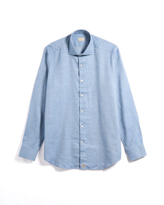 Sonrisa Cotton Lyocell Luxury Herringbone Flannel Comfort Fit Sport Shirt Blue 3 5996