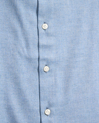 Sonrisa Cotton Lyocell Luxury Herringbone Flannel Comfort Fit Sport Shirt Blue 5928