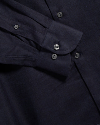 Sonrisa Cotton Lyocell Luxury Herringbone Flannel Comfort Fit Sport Shirt Navy 1 5935