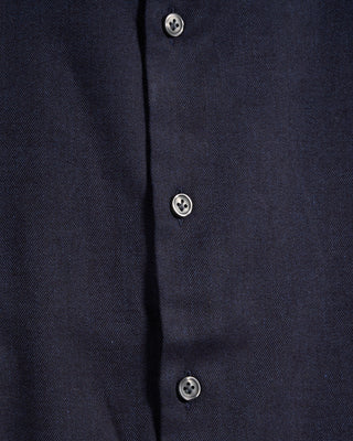 Sonrisa Cotton Lyocell Luxury Herringbone Flannel Comfort Fit Sport Shirt Navy 3 5937