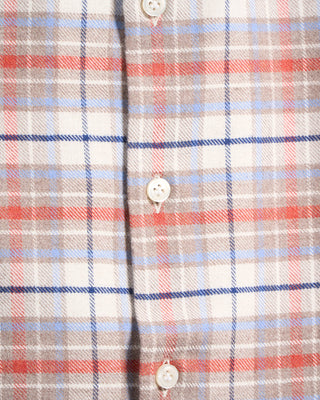 Sonrisa Lofty Flannel Check Twill Comfort Fit Luxury Sport Shirt Multi 16 5864