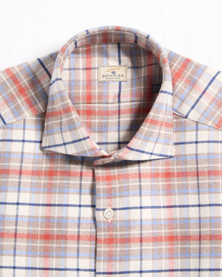 Sonrisa Lofty Flannel Check Twill Comfort Fit Luxury Sport Shirt Multi 17 5865