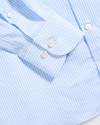Sonrisa Micro Check Superior Cotton Regular Fit Dress Shirt Light Blue 3 5943