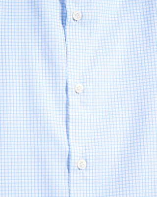 Sonrisa Micro Check Superior Cotton Regular Fit Dress Shirt Light Blue 4 5944