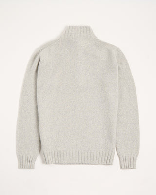 Filippo De Laurentiis Heathered Wool Ribbed Quarter Zip Sweater Heather Grey 14 2841