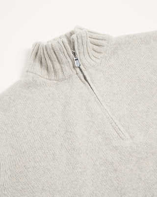 Filippo De Laurentiis Heathered Wool Ribbed Quarter Zip Sweater Heather Grey 15 2842