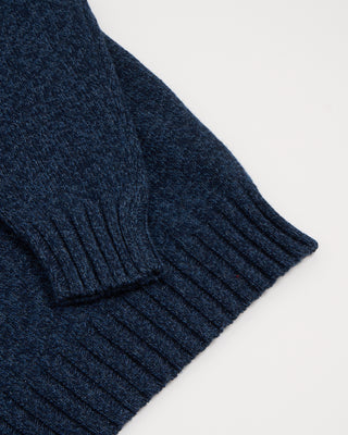 Filippo De Laurentiis Heathered Wool Ribbed Quarter Zip Sweater Blue 1 2930