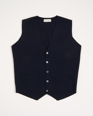 Filippo De Laurentiis Dense Wool Jersey Sweater Vest Navy 5 2991