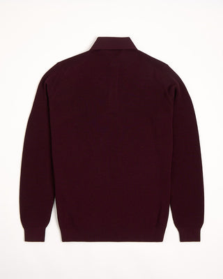 Filippo De Laurentiis Liquid Jersey Wool Elevated Long Sleeve Polo Burgundy 6 2706